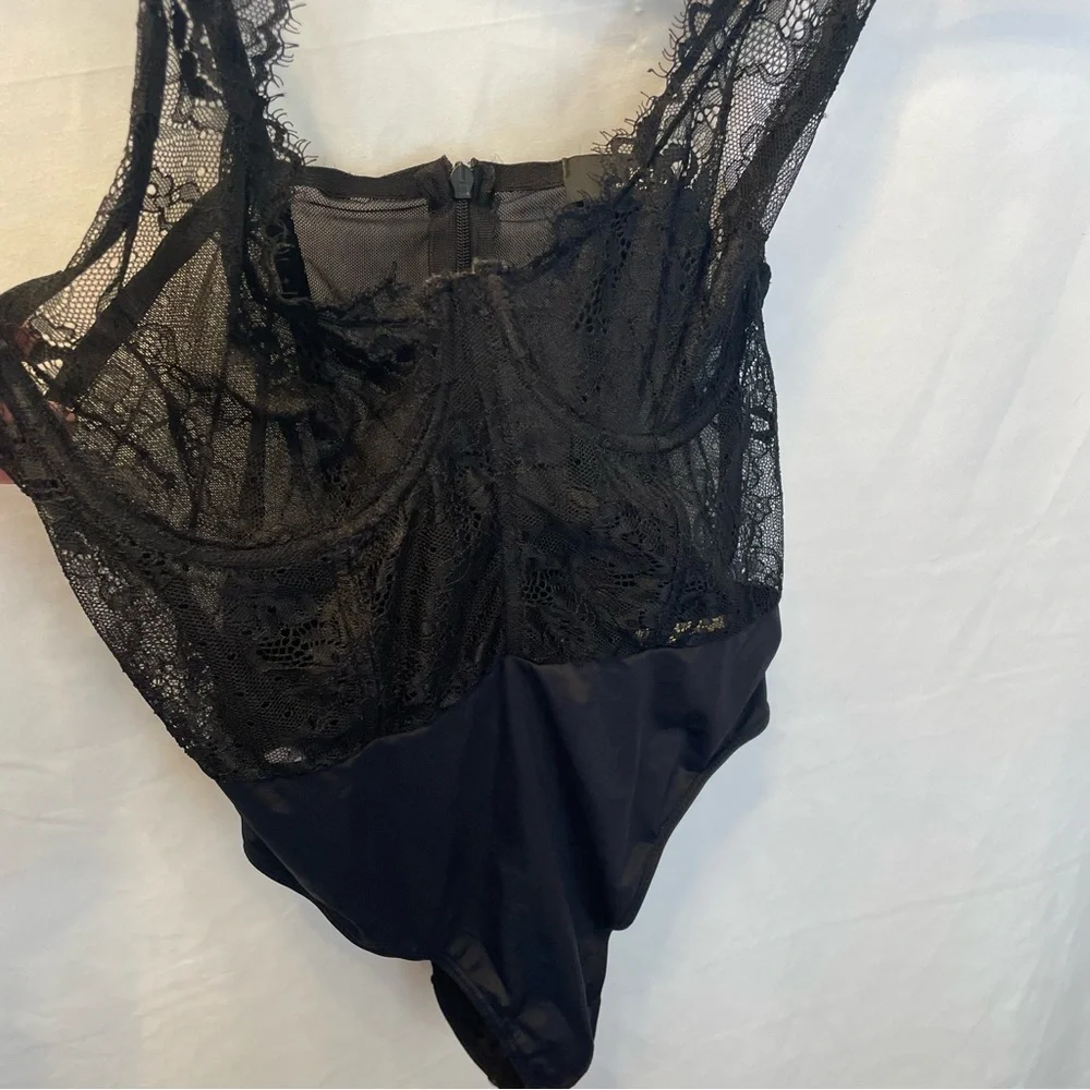 Akira‎ Black Lace M Body Suit Lingerie Sexy Romantic Goth Whimsigoth Flirty Fem